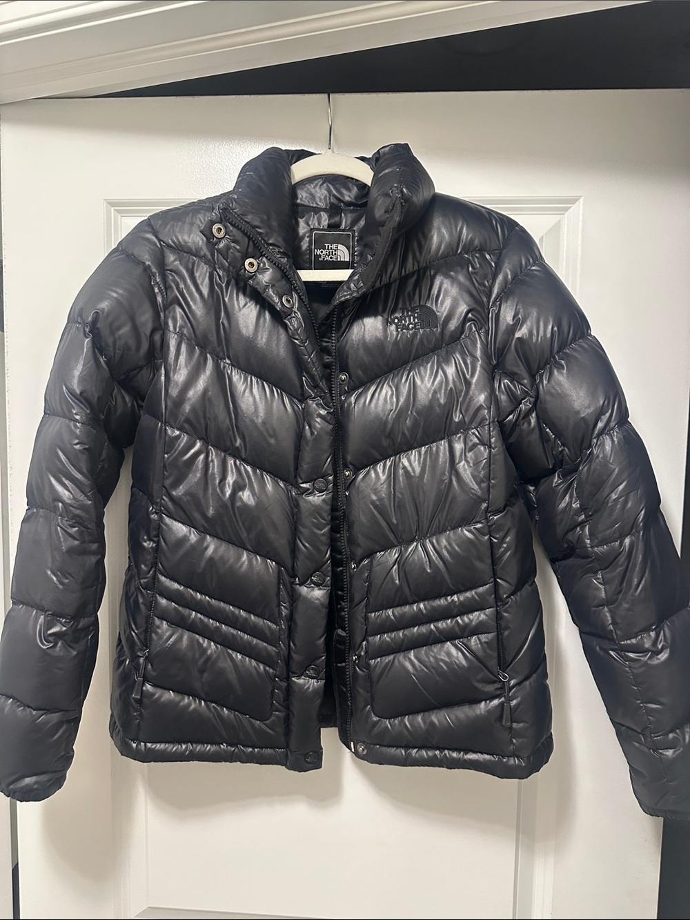 The North Face Women's Shiny Black Quilted Puffer Jacket